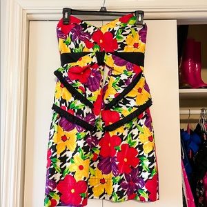 Phoebe Couture strapless Floral Bow dress. Gorgeous for Easter/Kentucky Derby